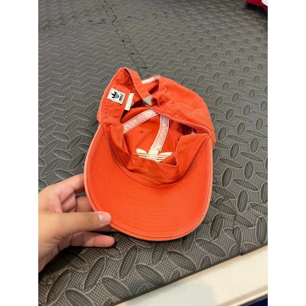 Adidas Trefoil Baseball Cap Unisex OSFA Orange Embroidered Logo Adjustable Hat